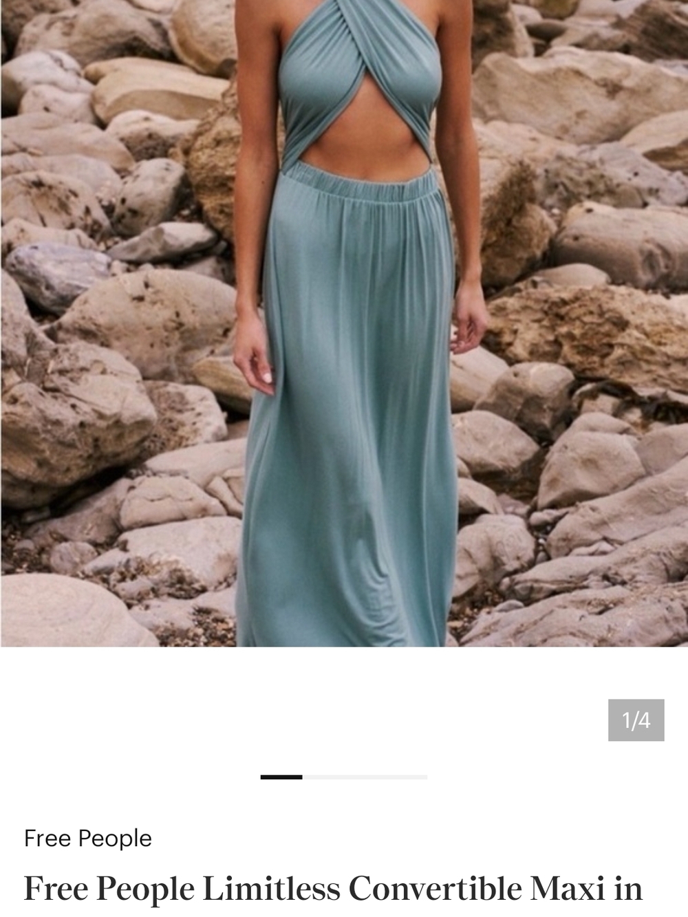 Free People Convertible Maxi Skirt in Seafoam Green